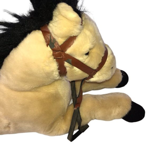 The Saddle Club Large Plush Horse Starlight Light Brown Black Tail, 28" Long - Picture 4 of 12